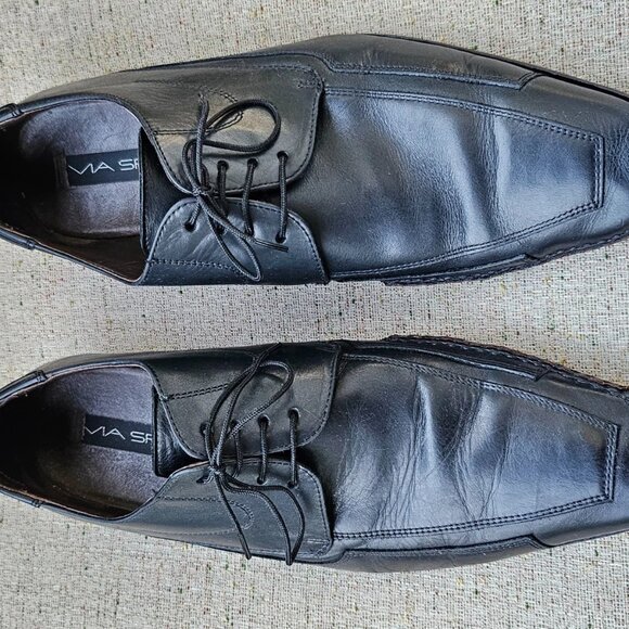 VIA SPIGA Men Shoes Black Leather Upper Lace Up Dress Shoes M-Louie Size 11M main image 6